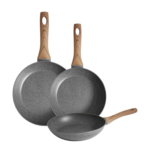 Pintinox Gardena Bratpfannen-Set, 3er-Set aus geschmiedetem Aluminium, Antihaftbeschichtung in Steinoptik, für Induktion geeignet, verstärkter Rand und Griff in Holzoptik, Größen 20, 24 und 28 cm Pintinox Gardena Bratpfannen-Set, 3er-Set aus geschmiedetem Aluminium, Antihaftbeschichtung in Steinoptik, für Induktion geeignet, verstärkter Rand und Griff in Holzoptik, Größen 20, 24 und 28 cm von Pintinox