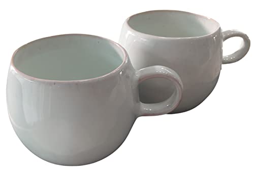PintoCer - 2 x Tassen mit Griff, Steingut-Keramik, ideal für Kaffee, Milch, Tee und Schokolade, spülmaschinenfest und mikrowellengeeignet von PintoCer