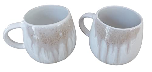 PintoCer - 2 x Tassen mit Griff, Steingut-Keramik, ideal für Kaffee, Milch, Tee und Schokolade, spülmaschinenfest und mikrowellengeeignet von PintoCer