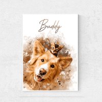 Haustierportrait in Wasserfarben, Personalisiertes Tierportrait, Selbst Gestaltetes Portrait, Digital, Haustier Poster, Haustierkunst, Hund Haustierportrait in Wasserfarben, Personalisiertes Tierportrait, Selbst Gestaltetes Portrait, Digital, Haustier Poster, Haustierkunst, Hund von PinturaDesignStudios