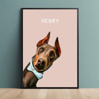 Personalisiertes Haustierportrait Katze Hunde Katzenportrait Hundeportrait Portrait Haustier Hund Poster Pferd Andenken Geschenk Erinnerung von PinturaDesignStudios