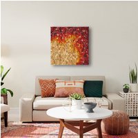 3D-Sonnenuntergang Inspiriert Orange & Rot Abstrakte Holz Mosaik-Wand-Dekor | Einzigartige Holzlocken Moderne Skulptur Bunte Acoustic Wall Art Panel von Pinusidea