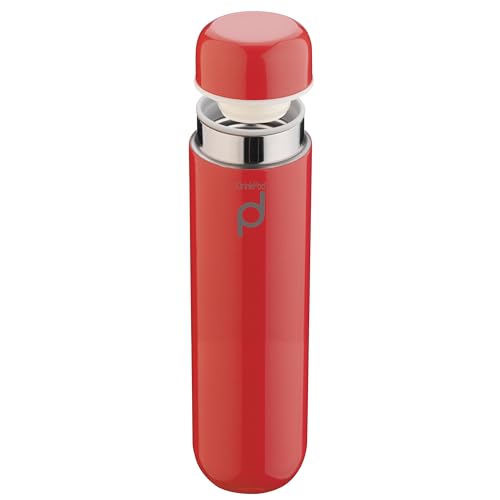 Pioneer DrinkPod Isolierflasche aus Edelstahl 0,3 L Doppelwandig Thermo-Lebensmittelbehälter 6 Stunden Heiß 24 Stunden Kühl Auslaufsicher BPA-Frei - Rot von DRINKPOD