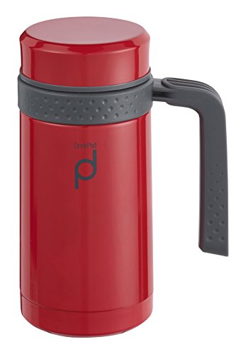Pioneer Drinkpod Travel Mug with Handle, 0.45L, Red von DRINKPOD