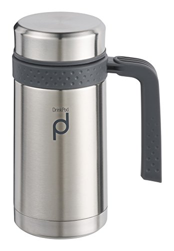 DrinkPod Pioneer Flasks auslaufsichere Vakuum-Isolierflasche, Thermostasse, Fläschchen, Edelstahl, 0,45 Liter, edelstahl, edelstahl, 18.5 x 11 x 11 cm, HBG450SS von DRINKPOD