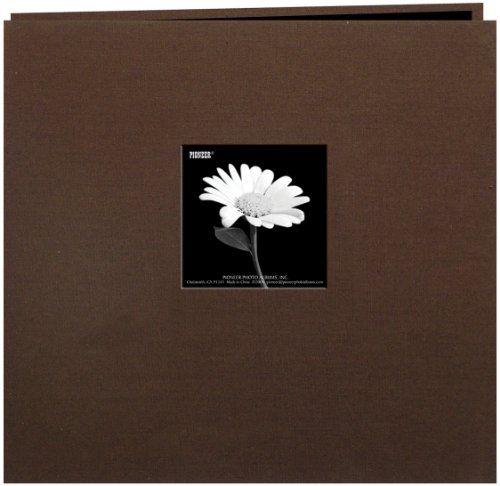 Pioneer 30,5 x 30,5 cm Buch, Stoffeinband, Album mit Fenster, rot, Schokobraun, 30,5 x 30,5 cm von Pioneer Photo Albums