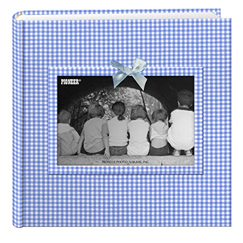 Pioneer Fotoalbum, 200 Taschen, Gingham-Stoffrahmen, für 10,2 x 15,2 cm Drucke, Blau von Pioneer Photo Albums