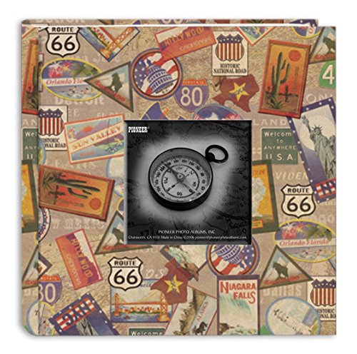 Pioneer Photo Albums DA-200MAP/TS Fotoalbum mit 200 Taschen und bedrucktem Reisemotiv von Pioneer Photo Albums