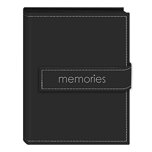 Pioneer Photo Albums Fotoalbum mit 36 Taschen, 10,2 x 15,2 cm, Bestickt, mit Band genäht, Kunstledereinband, Mini, Schwarz von Pioneer Photo Albums