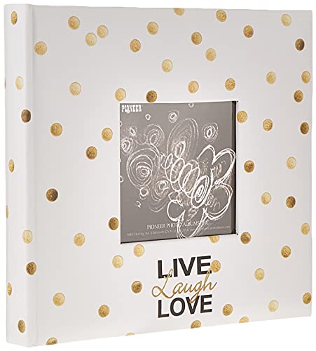 Pioneer Photo Albums Golden Dots Fotoalbum, Motiv: Live Laugh Love, 10 x 15 cm, goldfarben von Pioneer Photo Albums