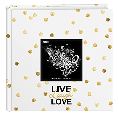 Pioneer Photo Albums Golden Dots Fotoalbum, Motiv: Live Laugh Love, 10 x 15 cm, goldfarben von Pioneer Photo Albums
