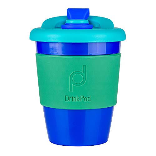 DrinkPod wiederverwendbarer BPA-frei 340 ml 12 oz Kaffeebecher / Reisetasse aus Kunststoff – OCEAN, BLAU von Pioneer