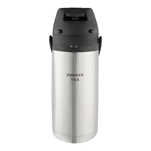 Pioneer Airpot Isolier-Pumpkanne, 1.9 Liters, Edelstahl-Getränkespender, Beschriftet mit 'COFFEE', Doppelwandig mit Griff, Bis zu 8 Stunden Heiβ und 24 Stunden Kühl, SS19HC-TEA von Pioneer