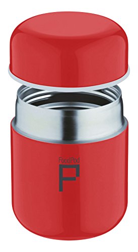 Pioneer FoodPod Thermo-Speisebehälter 280 ml Edelstahl Doppelwandig Isolierbecher für Lebensmittel 6 Stunden Heiß 24 Stunden Kühl Auslaufsicher BPA-Frei – Rot von DRINKPOD