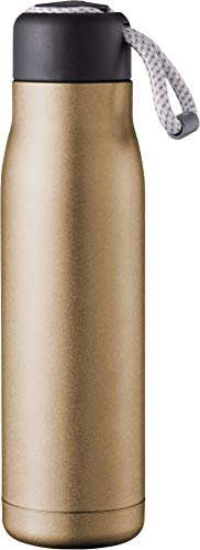 Pioneer wiederverwendbare doppelwandige vakuumisolierte Trinkflasche aus hochwertigem 18/8 Edelstahl mit Schnur – 500ML, Mattbronze, 10 Stunden Warmhalten/30 Stunden Kühlbleiben, KVB500MBR von Pioneer