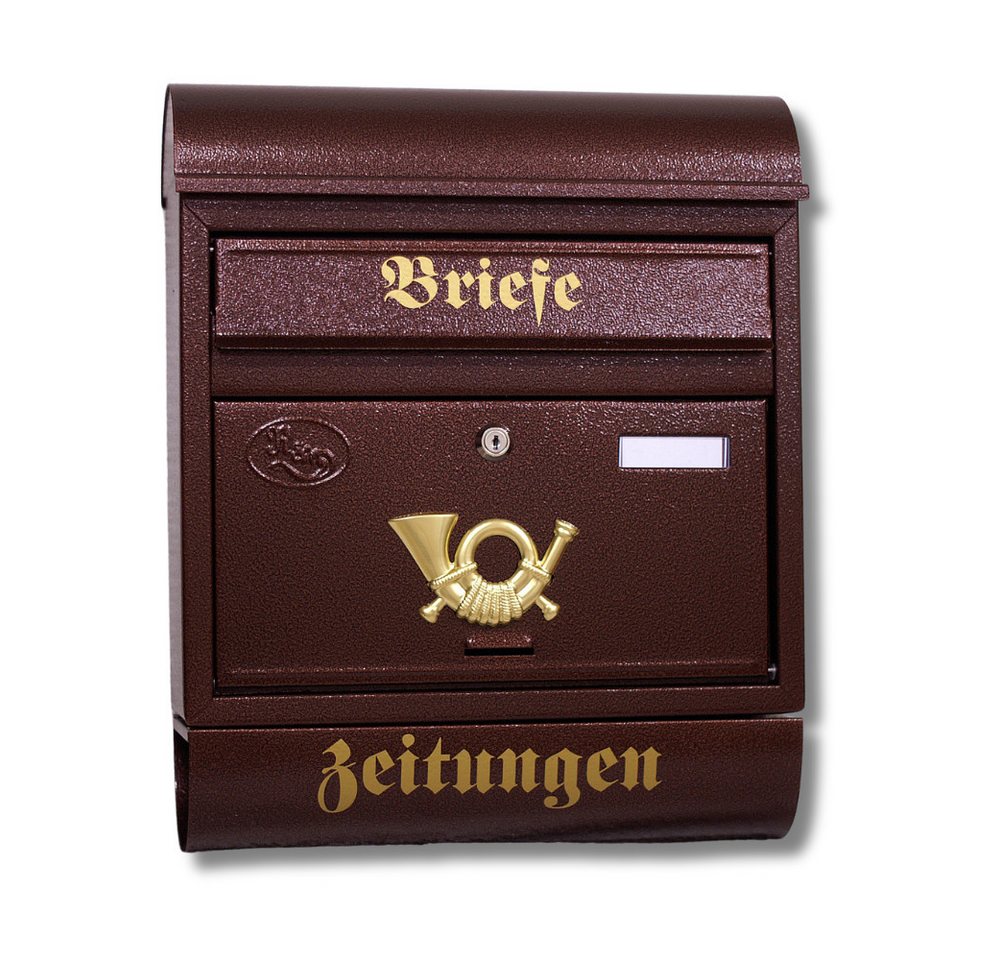 Pioniers Verkauf Briefkasten Wandbriefkasten Runddach mit Zeitungsfach 44,5 x 36 x 13,5 cm T8 von Pioniers Verkauf