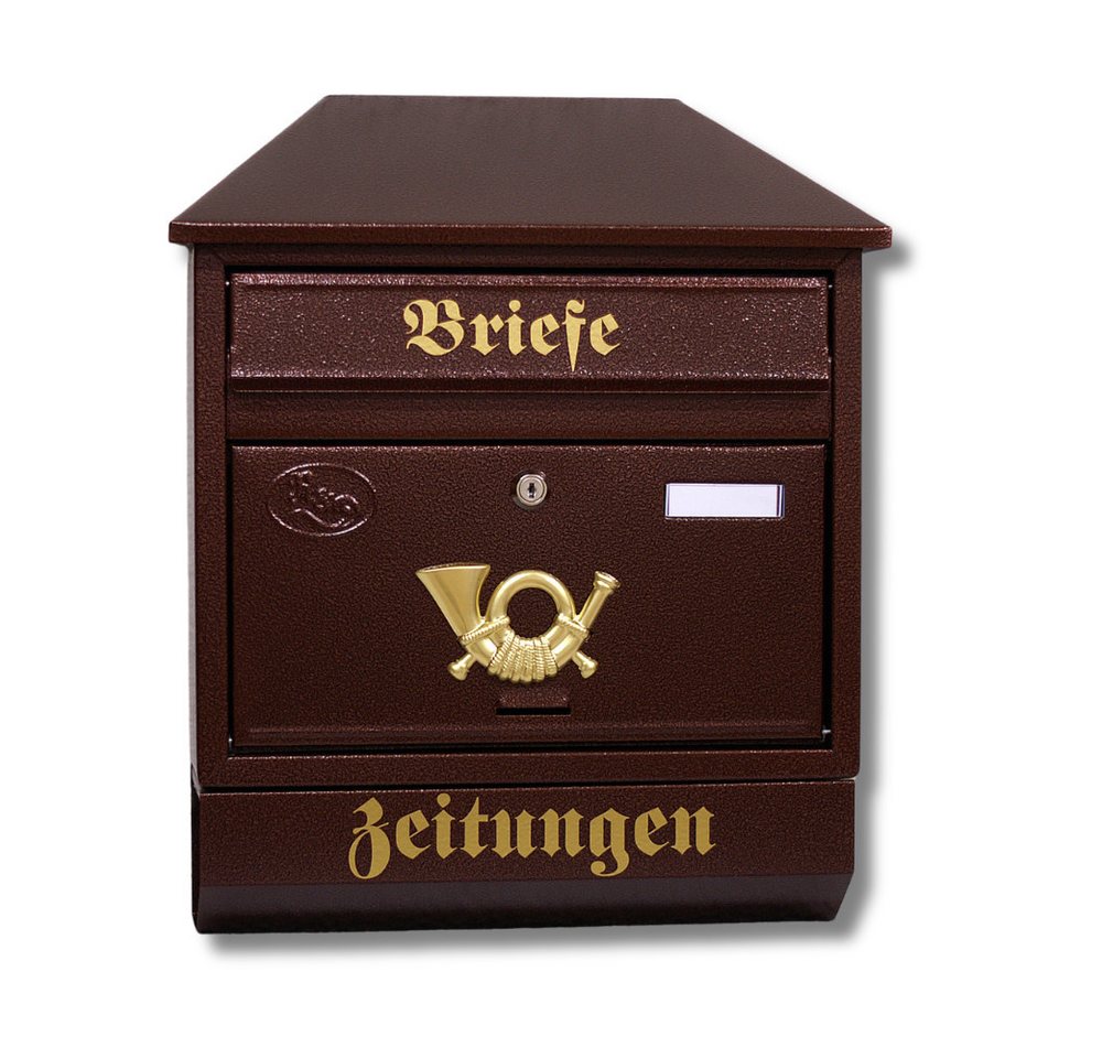 Pioniers Verkauf Briefkasten Wandbriefkasten Schrägdach mit Zeitungsfach 45,5 x 38,5 x 14,5 cm T9 von Pioniers Verkauf