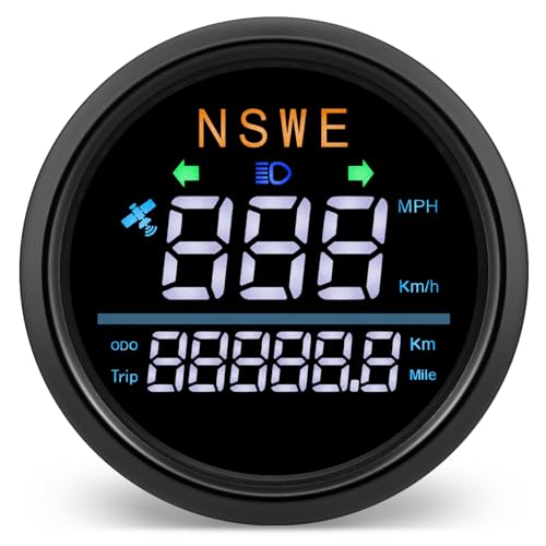 85mm Auto Digital GPS Tacho Geschwindigkeitsmesser Kilometerzähler Tripcomputer 0-999 KM/H MPH mit Blinker Abblendlicht 9-32VDC wasserdicht für Auto Motorrad LKW 85mm Auto Digital GPS Tacho Geschwindigkeitsmesser Kilometerzähler Tripcomputer 0-999 KM/H MPH mit Blinker Abblendlicht 9-32VDC wasserdicht für Auto Motorrad LKW von Piousunt