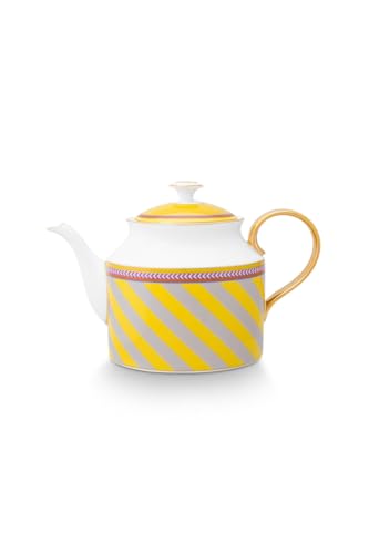 Pip Studio Chique Stripes Teekanne gelb 1,8l von Pip Studio