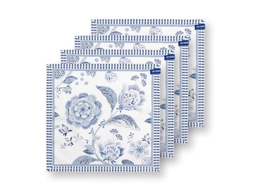 PIP STUDIO Royal Regal Flower Blue Servietten 40x40cm Set4 von Pip Studio