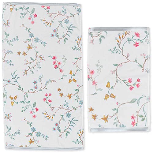 PIP Studio 1 Paar Frottee-Handtücher Les Fleurs-Weiß von PIP Studio