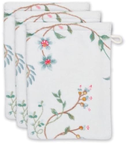 PiP Studio 3er Set Waschlappen Les Fleurs Farbe Wei? Gr??? e 16x22 x 3 von Pip Studio