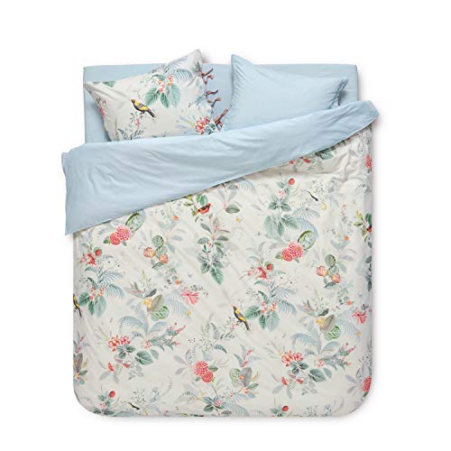 PiP Wendebettwäsche Floris Perkal blau-weiß Größe 155x220 cm (80x80 cm) von Pip Studio