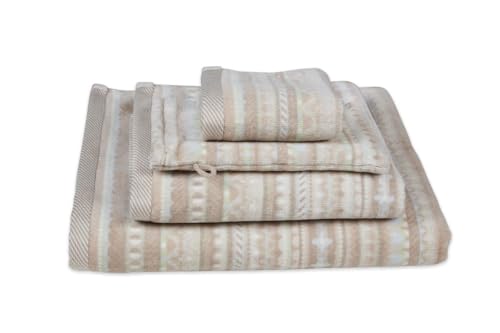 Pip Studio 3er Set Gästehandtuch Geometric Print Farbe Sand Größe 30x50 cm von Pip Studio