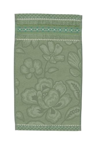 Pip Studio 3er Set Gästehandtuch Jasmin Jacquard Farbe Green Größe 30x50 cm von Pip Studio