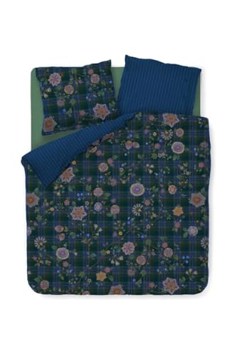 Pip Studio Bettbezugsset Flores Felices Dunkelblau 200x200cm von Pip Studio