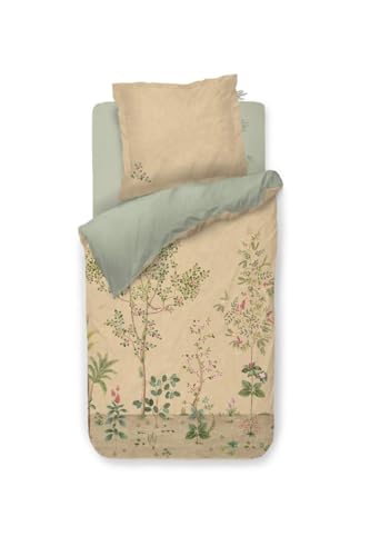 Pip Studio Bettwäsche FATA Morgana Sand Perkal Bäume Blumen Vogel Floral Ornamente Blüten Beere, Größe:155 cm x 220 cm von Pip Studio