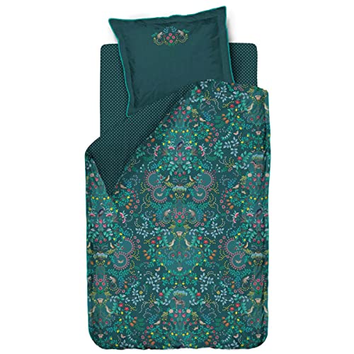 Pip Studio Bettwäsche Forest Findings Grün Blumen Blüten Vögel Tiere Früchte Wald Perkal, Größe:155 cm x 220 cm von Pip Studio