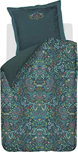 Pip Studio Bettwäsche Forest Findings Grün Blumen Blüten Vögel Tiere Früchte Wald Perkal, Größe:Zusatzkissenbezug 40x80 cm von Pip Studio