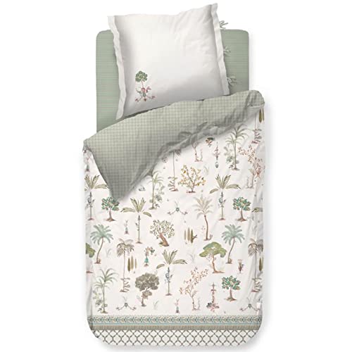 Pip Studio Bettwäsche Giardini di Frutta White Palmen Obstbäumen Natur Mediterran Muschel Muster Wende Weiß Perkal, Größe:135 cm x 200 cm von Pip Studio