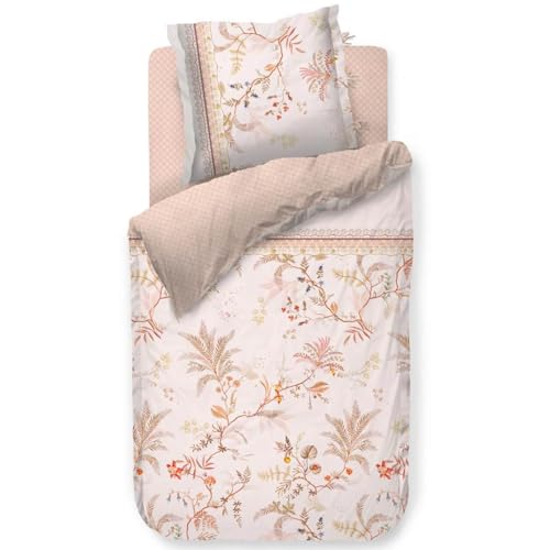 Pip Studio Bettwäsche Salento Cremefarben Perkal Farne Blumen Blüten Zweige Blätter Figuren Pferde Gefäße, Größe:200 cm x 200 cm von Pip Studio