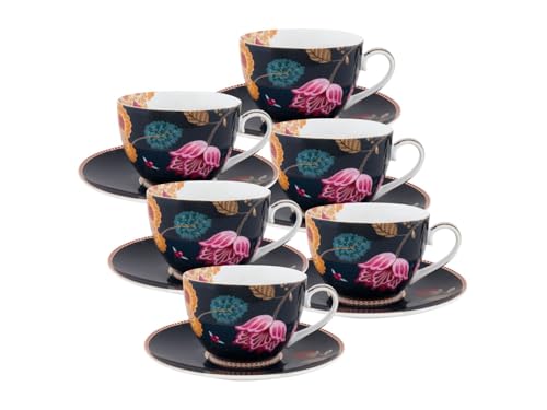 PIP STUDIO Fantasy Denim Blue Tasse mit Untertasse 280ml Set6 von PIP STUDIO