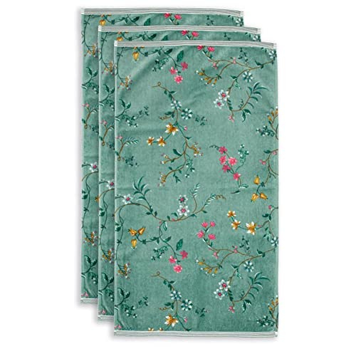 Pip Studio Handtuch Les Fleurs | grün - 55 x 100 von Pip Studio