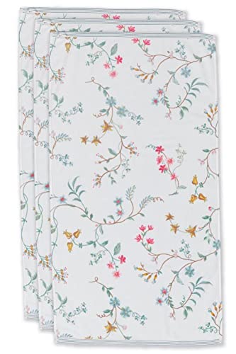 Pip Studio Handtuch-Set Les Fleurs 3X Farbe Weiß, Größe 55x100 x 3 von Pip Studio