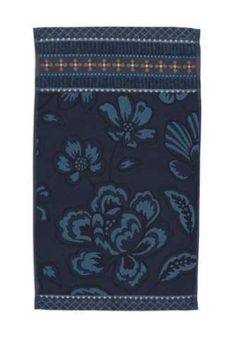 Pip Studio Jasmin Jaquard Gästehandtuch Dark Blue 30x50cm (1 Stück) von Pip Studio