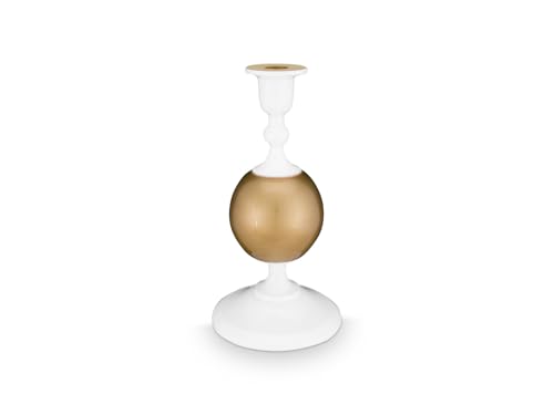 Pip Studio Kerzenhalter Metall Sphere klein weiß Gold 24cm von Pip Studio