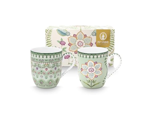 PIP STUDIO Lily&Lotus Light Green Becher Small 145ml Set2 von PIP STUDIO