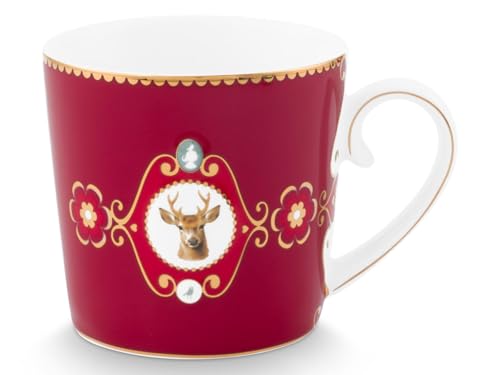 Pip Studio Love Birds Medaillon Hirsch Tasse dunkelrot 0,3l von Pip Studio