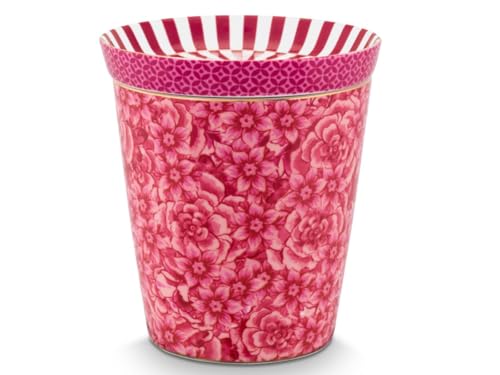 Pip Studio Royal Flower Becher & Teebeutelablage Set Dunkelpink 230 ml von Pip Studio
