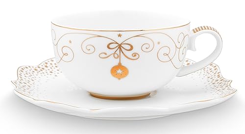 Pip Studio Royal Winter White Tasse mit Untertasse 225ml von Pip Studio