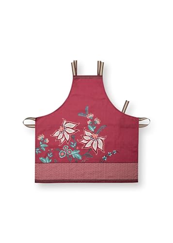 Pip Studio Schürze Flower Festival | Dark Pink - 85 x 88 von PiP Studio