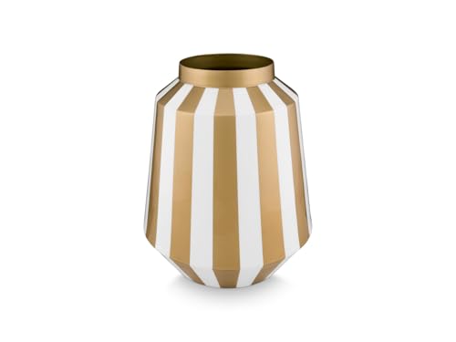 PIP STUDIO Vase Metall Stripes weiß-Gold 24x29cm von Pip Studio