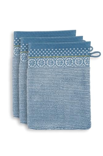 Pip Studio Waschlappen Set/3 Soft Zellige Blau/Grau 16X22cm von Pip Studio