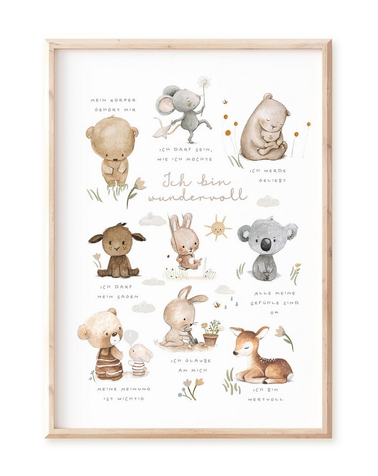 Pipapier Poster Kinderposter "Affirmationsposter", Kinderzimmerposter, erhältlich in DIN A4, DIN A3 oder DIN A2 von Pipapier