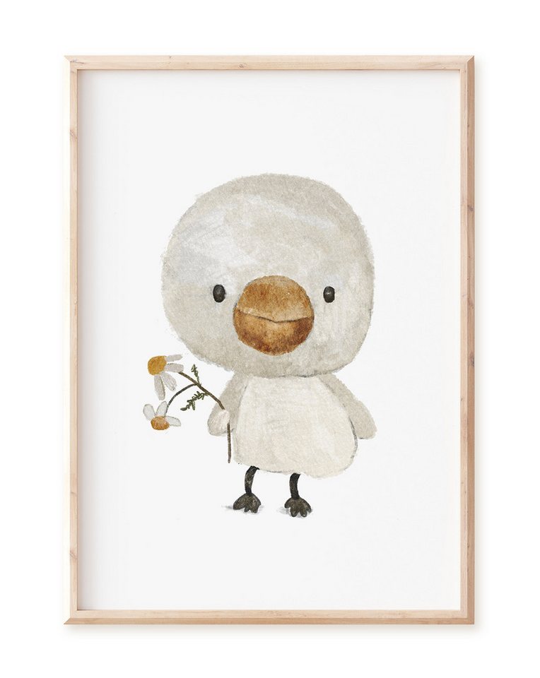 Pipapier Poster Kinderposter "Entchen" fürs Kinderzimmer, Tierposter in DIN A4 oder DIN A3, stabiles Posterpapier von Pipapier