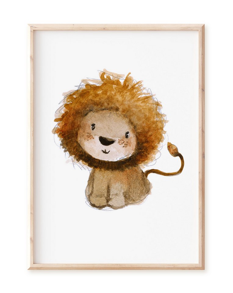 Pipapier Poster Kinderposter "Löwe", Kinderzimmerbild, Löwenposter, erhältlich in DIN A4 oder A3 von Pipapier